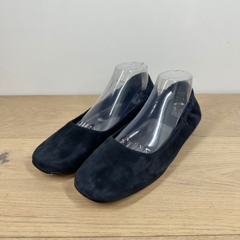 Eileen Fisher Flats Women 11 Black Suede Square Toe Ballet Minimalist Classic